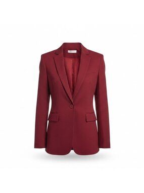 Cicy Bell Womens Red Long Sleeve Blazer Jacket With Single Button Lapel Size L